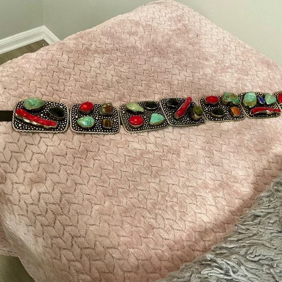 Heavy 3 lb. Unusual belt with stones
